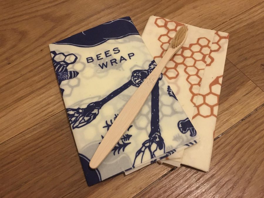 Beeswax+wrap+and+bamboo+toothbrushes+are+sustainable%2C+environmental-friendly+products+that+help+reduce+plastic+consumption.