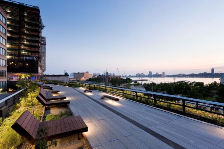 The High Line is an elevated freight train line that has been converted into a public park (NYC Parks)